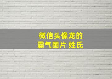 微信头像龙的霸气图片 姓氏